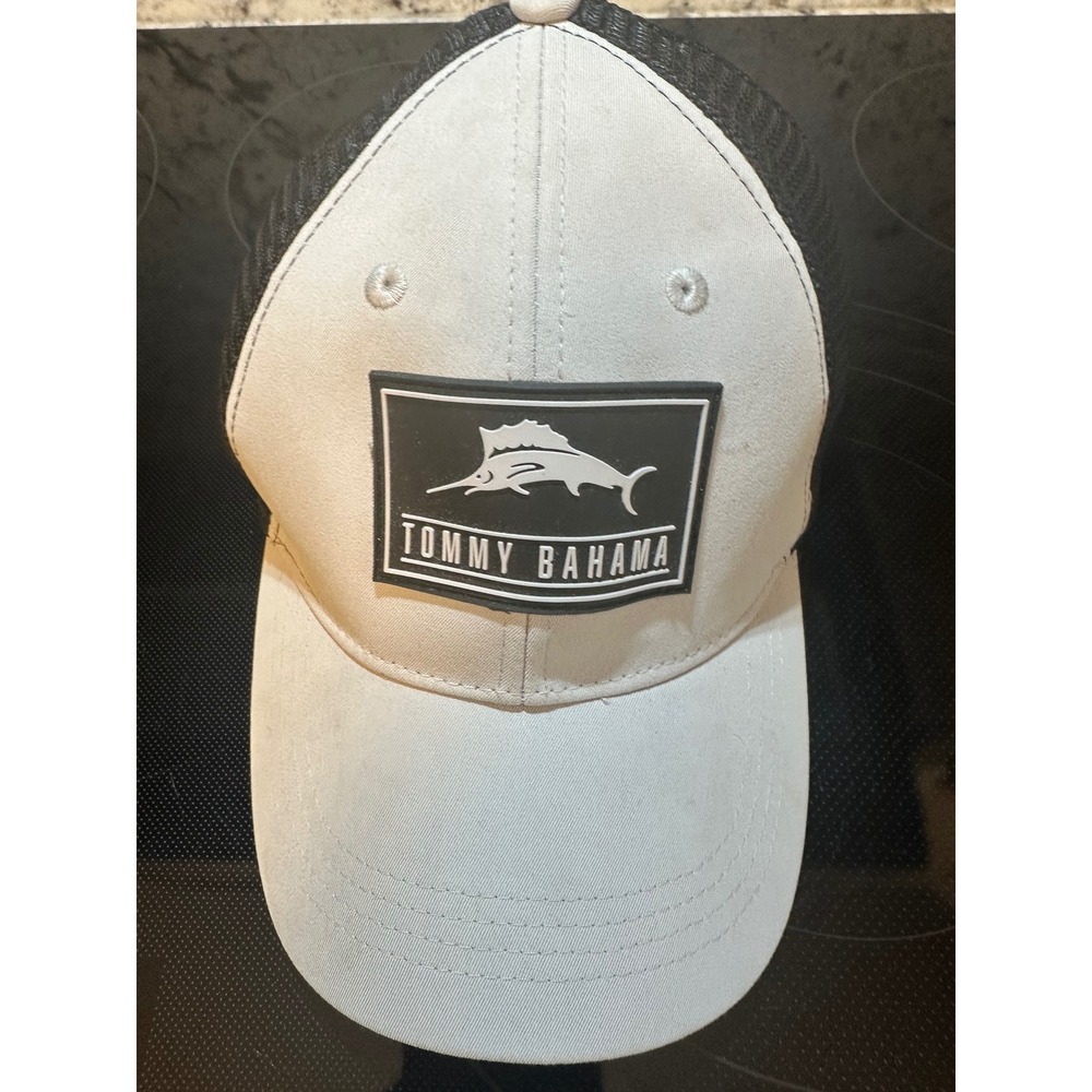 Tommy Bahama Baja Margarita Trucker Hat‎ Gray Mesh Embroidered Marlin Logo